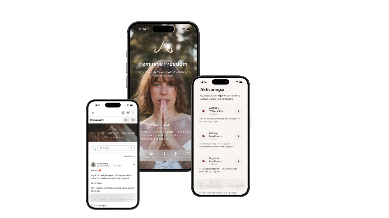 Feminine Freedom-appen visas p&aring; en iPhone